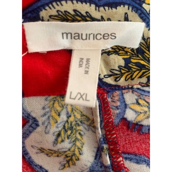 Maurices 2 pc Red Floral Skater Dress & Kimono Boho Artsy Plus Size 1X - Picture 8 of 9